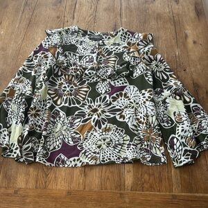 Camomilla Italy blouse bell sleeve ruffle